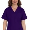 AllHeart Clearance Women's Mock Wrap Solid Scrub Top