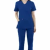 AllHeart Clearance Women's Mock Wrap Solid Scrub Top & Elastic Waist Cargo Scrub Pant Set -Cherokee Shop 1 ah eset001clearance 650