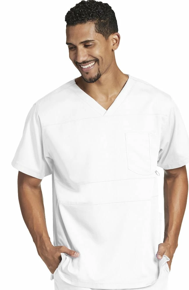 Grey's Anatomy Clearance Men's Paneled V-Neck Solid Scrub Top 3 Grey's Anatomy Clearance Men's Paneled V-Neck Solid Scrub Top