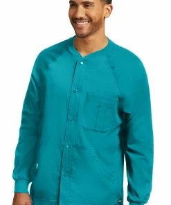 Grey's Anatomy Clearance Men's Snap Front Raglan Sleeve Solid Scrub Jacket