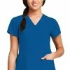 Grey's Anatomy Clearance Women's Wrap With Princess Seams Solid Scrub Top -Cherokee Shop 1 bc 41101 clearance 650