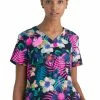 Barco One Clearance Women's V-Neck Summer Delight Print Scrub Top 2 Barco One Clearance Women's V-Neck Summer Delight Print Scrub Top -Cherokee Shop 1 bc 5107 printclearancesde 650