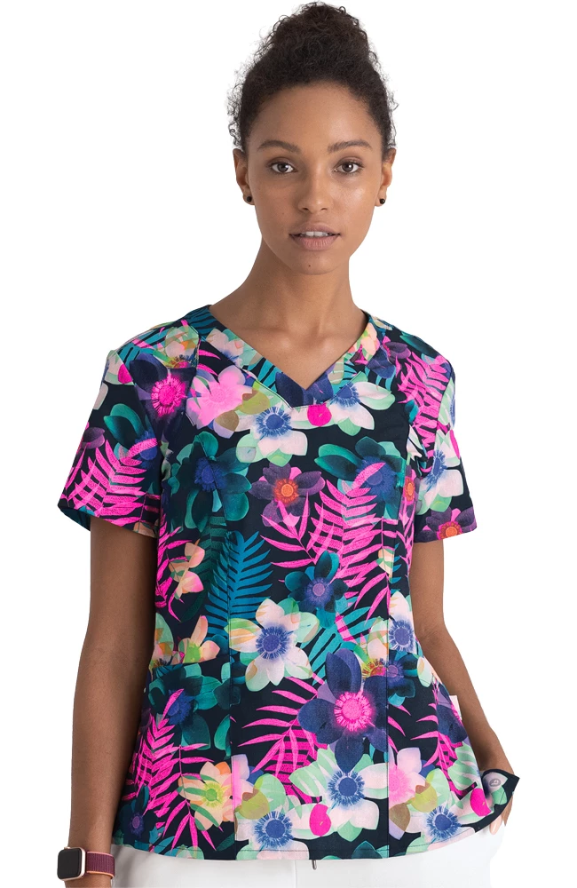 Barco One Clearance Women's V-Neck Summer Delight Print Scrub Top 3 Barco One Clearance Women's V-Neck Summer Delight Print Scrub Top