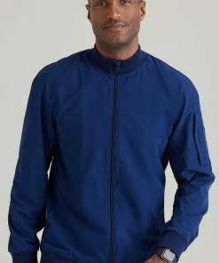 Barco One Men's Warm-Up Bomber Solid Scrub Jacket