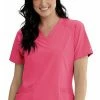 Barco One Clearance Women's V-Neck Contrast Mesh Solid Scrub Top -Cherokee Shop 1 bc bwt012 clearance 650