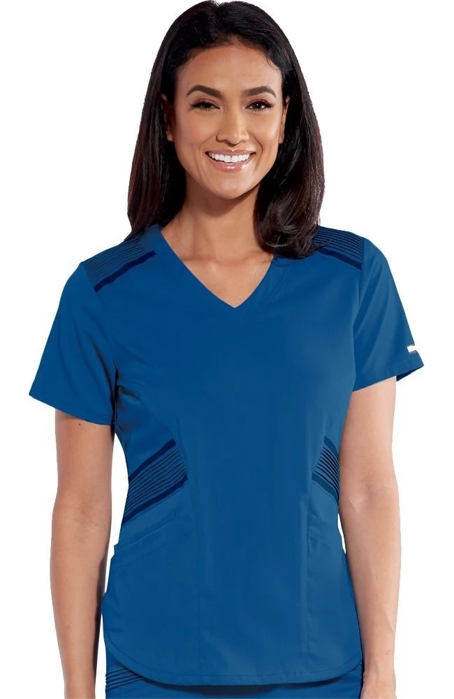 Grey's Anatomy Women's Moto Inspired Solid Scrub Top 3 Grey's Anatomy Women's Moto Inspired Solid Scrub Top