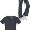 Cherokee Workwear Women's Mock Wrap Solid Scrub Top & Drawstring Scrub Pant -Cherokee Shop 1 ck 39set 650