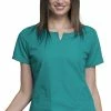 Cherokee Workwear Clearance Women's Round Neck Solid Scrub Top -Cherokee Shop 1 ck 4824 clearance 650
