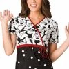 Cherokee Women's Mock Wrap Minnie Mouse Print Scrub Top -Cherokee Shop 1 ck 6625 printkbm 650