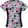Cherokee Women's Mickey Mouse Print Scrub Top 2 Cherokee Women's Mickey Mouse Print Scrub Top -Cherokee Shop 1 ck 6875 printmkm 650
