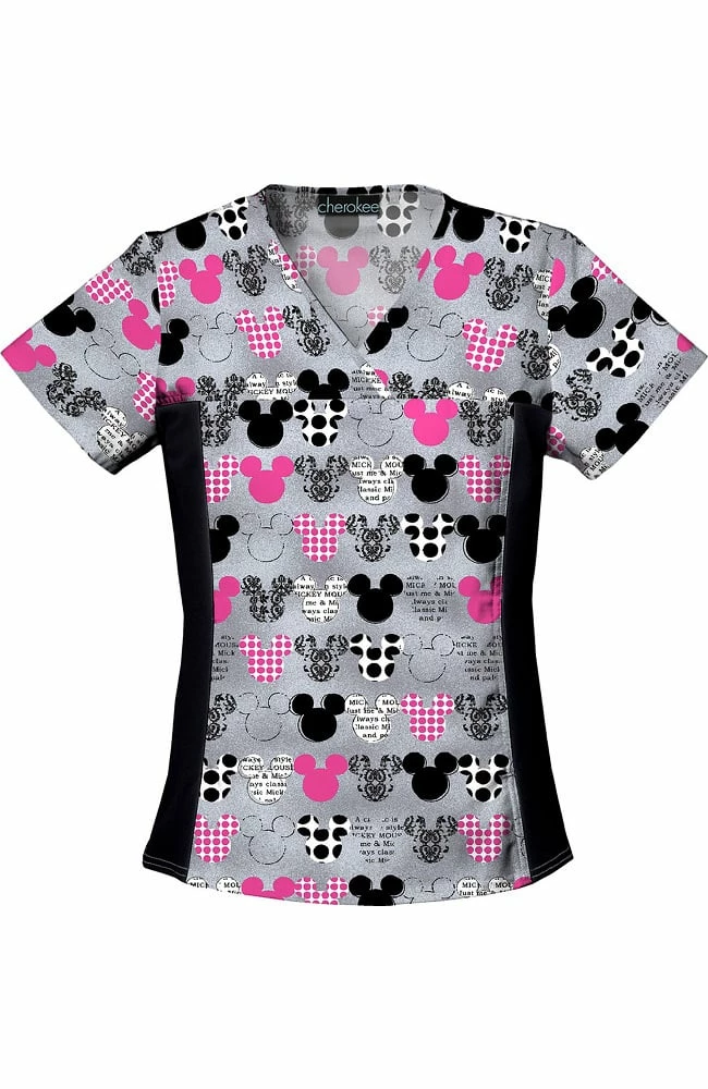 Cherokee Women's Mickey Mouse Print Scrub Top 3 Cherokee Women's Mickey Mouse Print Scrub Top