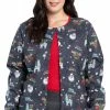 Cherokee Clearance Women's Merry Whatever Print Scrub Jacket -Cherokee Shop 1 ck ck301 printclearancemrw 650