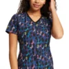 Cherokee Women's Mock Wrap Animal Pop Print Scrub Top -Cherokee Shop 1 ck ck608 printamo 650