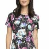 Cherokee Clearance Women's Painted Petals Print Scrub Top -Cherokee Shop 1 ck ck609 printclearancepdp 650