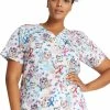 Cherokee Clearance Women's Paws For A Cause Print Scrub Top -Cherokee Shop 1 ck ck616 printclearancewfc 650