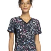 Cherokee Clearance Women's Knit Panel Breezy Buds Print Scrub Top -Cherokee Shop 1 ck ck636 printclearancebyb 650