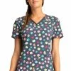 Cherokee Clearance Women's Playful Dots Print Scrub Top -Cherokee Shop 1 ck ck636 printclearancepyd 650