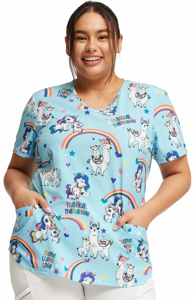 Cherokee Women's Rainbow Mamas Print Scrub Top 3 Cherokee Women's Rainbow Mamas Print Scrub Top