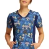 Cherokee Women's V-Neck Knit Panel Easily Emu-sed Print Scrub Top 2 Cherokee Women's V-Neck Knit Panel Easily Emu-sed Print Scrub Top -Cherokee Shop 1 ck ck641 printemu 650
