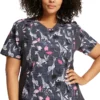 Cherokee Women's Giraffe-Ter My Love Print Scrub Top 2 Cherokee Women's Giraffe-Ter My Love Print Scrub Top -Cherokee Shop 1 ck ck641 printgfm 650