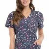 Cherokee Clearance Women's Speckled Spots Print Scrub Top -Cherokee Shop 1 ck ck642 printclearancespk 650