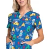 Cherokee Clearance Women's Nacho Average Nurse Print Scrub Top -Cherokee Shop 1 ck ck652 printclearancenan 650