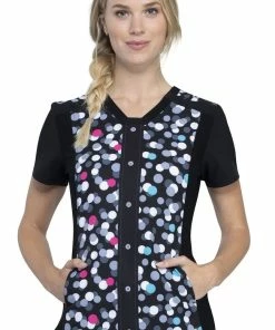 Cherokee Clearance Women's Two Times The Fun Print Scrub Top