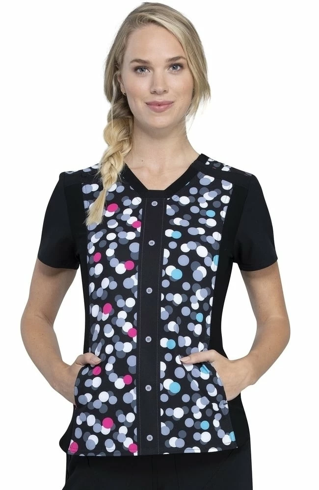 Cherokee Clearance Women's Two Times The Fun Print Scrub Top 3 Cherokee Clearance Women's Two Times The Fun Print Scrub Top