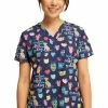 Cherokee Women's Coffee And My Dog Print Scrub Top -Cherokee Shop 1 ck ck662 printogc 650