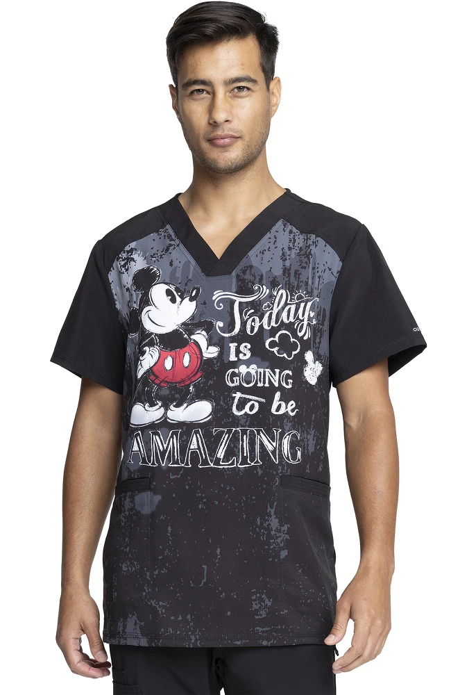 Cherokee Clearance Men's Today Is Amazing Print Scrub Top 3 Cherokee Clearance Men's Today Is Amazing Print Scrub Top
