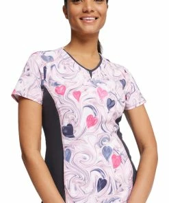 Cherokee Women's Loving Swirls Print Scrub Top