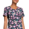 Cherokee Clearance Women's Let's Flock Together Print Scrub Top -Cherokee Shop 1 ck ck732 printclearancelft 650