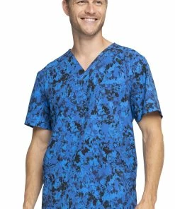 Cherokee Clearance Men's Paint That Grand Print Scrub Top