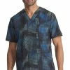 Cherokee Men's V-Neck Gradient Grid Print Scrub Top 2 Cherokee Men's V-Neck Gradient Grid Print Scrub Top -Cherokee Shop 1 ck ck920 printgrg 650
