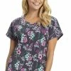 Heartsoul Clearance Women's Midnight Garden Party Print Scrub Top 2 Heartsoul Clearance Women's Midnight Garden Party Print Scrub Top -Cherokee Shop 1 ck hs686 printclearancemtg 650