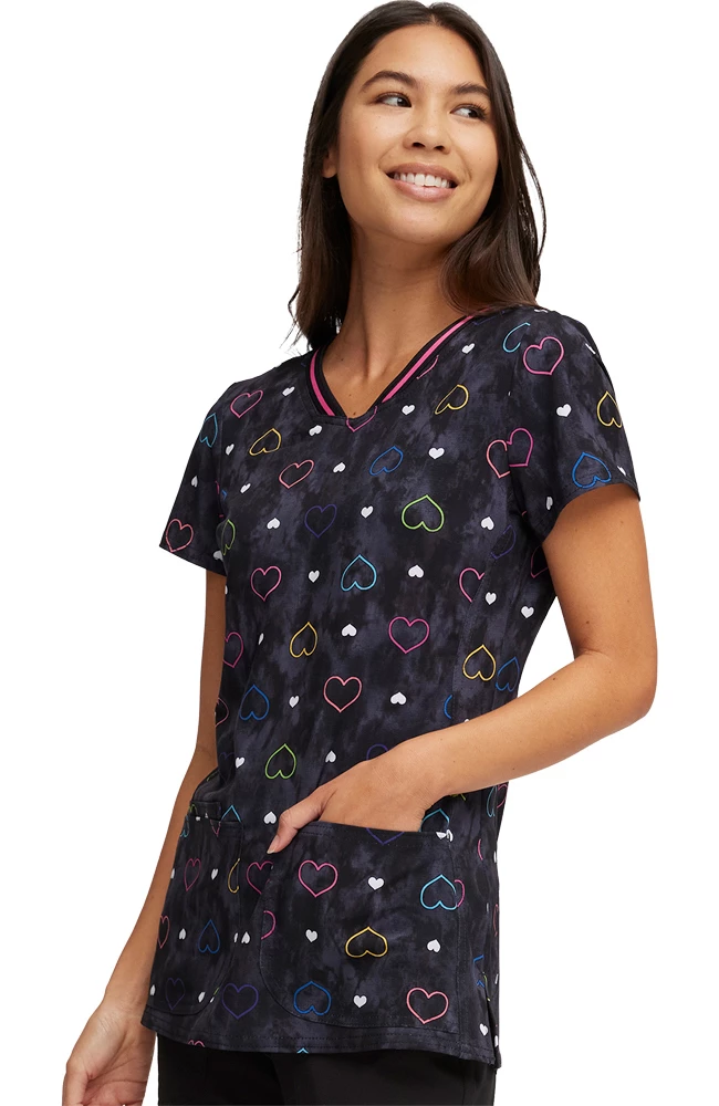 Heartsoul Women's Lovin Vibes Print Scrub Top 3 Heartsoul Women's Lovin Vibes Print Scrub Top