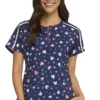 Heartsoul Clearance Women's Loving Art Print Scrub Top -Cherokee Shop 1 ck hs831 printclearancelva 650