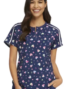 Heartsoul Clearance Women's Loving Art Print Scrub Top