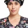 Cherokee Women's Positive Vibes Print Bouffant Scrub Hat -Cherokee Shop 1 ck tf514 printmkp 650