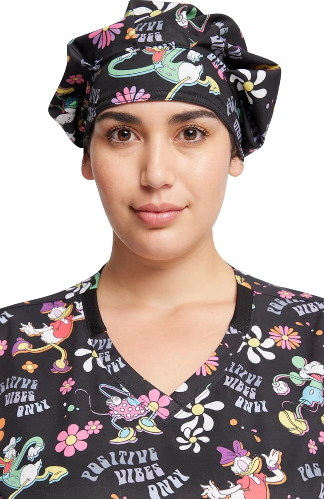 Cherokee Women's Positive Vibes Print Bouffant Scrub Hat 3 Cherokee Women's Positive Vibes Print Bouffant Scrub Hat