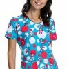 Cherokee Clearance Women's Spotting Trouble Print Scrub Top -Cherokee Shop 1 ck tf614 printclearanceseu 650