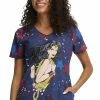 Cherokee Women's Hang With The Stars Print Scrub Top