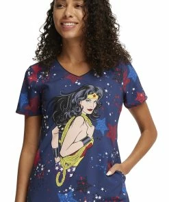 Cherokee Women's Hang With The Stars Print Scrub Top