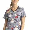 Cherokee Clearance Women's Beagle Patrol Print Scrub Top -Cherokee Shop 1 ck tf636 printclearancepnb 650