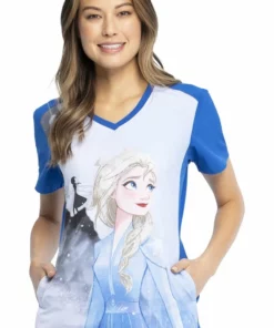 Cherokee Clearance Women's Mythic Journey Print Scrub Top