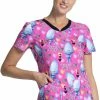 Cherokee Clearance Women's Diamond Dance Print Scrub Top -Cherokee Shop 1 ck tf646 printclearancetod 650