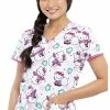 Cherokee Clearance Women's Winter Hello Kitty Print Scrub Top 2 Cherokee Clearance Women's Winter Hello Kitty Print Scrub Top -Cherokee Shop 1 ck tf686 printclearancehki 650