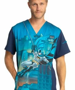 Cherokee Clearance Men's Swing Into Action Print Scrub Top