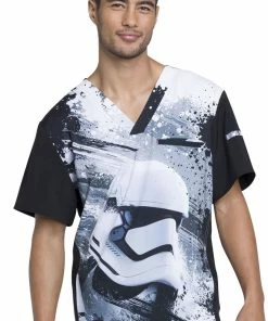 Cherokee Clearance Men's V-Neck Star Wars Print Scrub Top