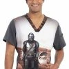 Cherokee Clearance Men's Mandalorian Print Scrub Top -Cherokee Shop 1 ck tf708 printclearancemdl 650
